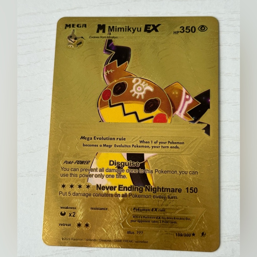 Gold Pokémon Mega Mimikyu Ex